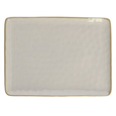 Vassoio rettangolare Concerto grigio perla 36x26,5 cm