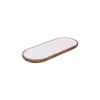 Vassoio ovale in legno smaltato Libeccio 35,6×15,2×1,9 cm.