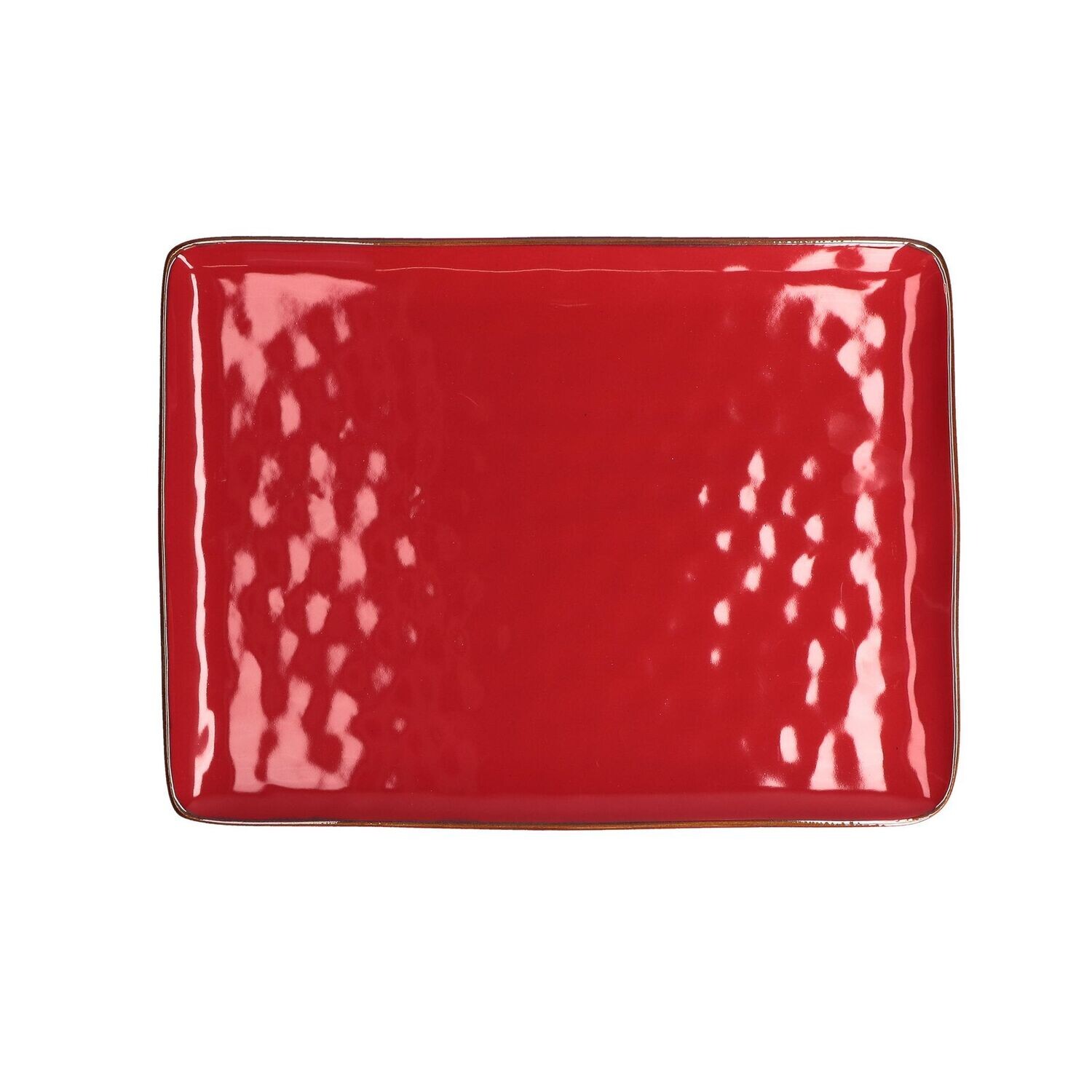 Vassoio rettangolare Concerto rosso corallo 36x26,5 cm