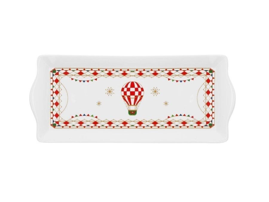 Vassoio rettangolare in porcellana 36x15 cm XMAS CAROUSEL