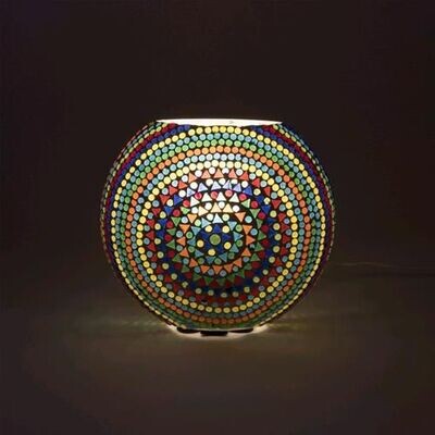 Lampada da tavolo in vetro mosaicata wheel mandala h. 25 cm.