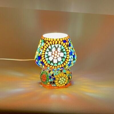 Lampada da tavolo in vetro mosaicata raimbow h. 17 cm.