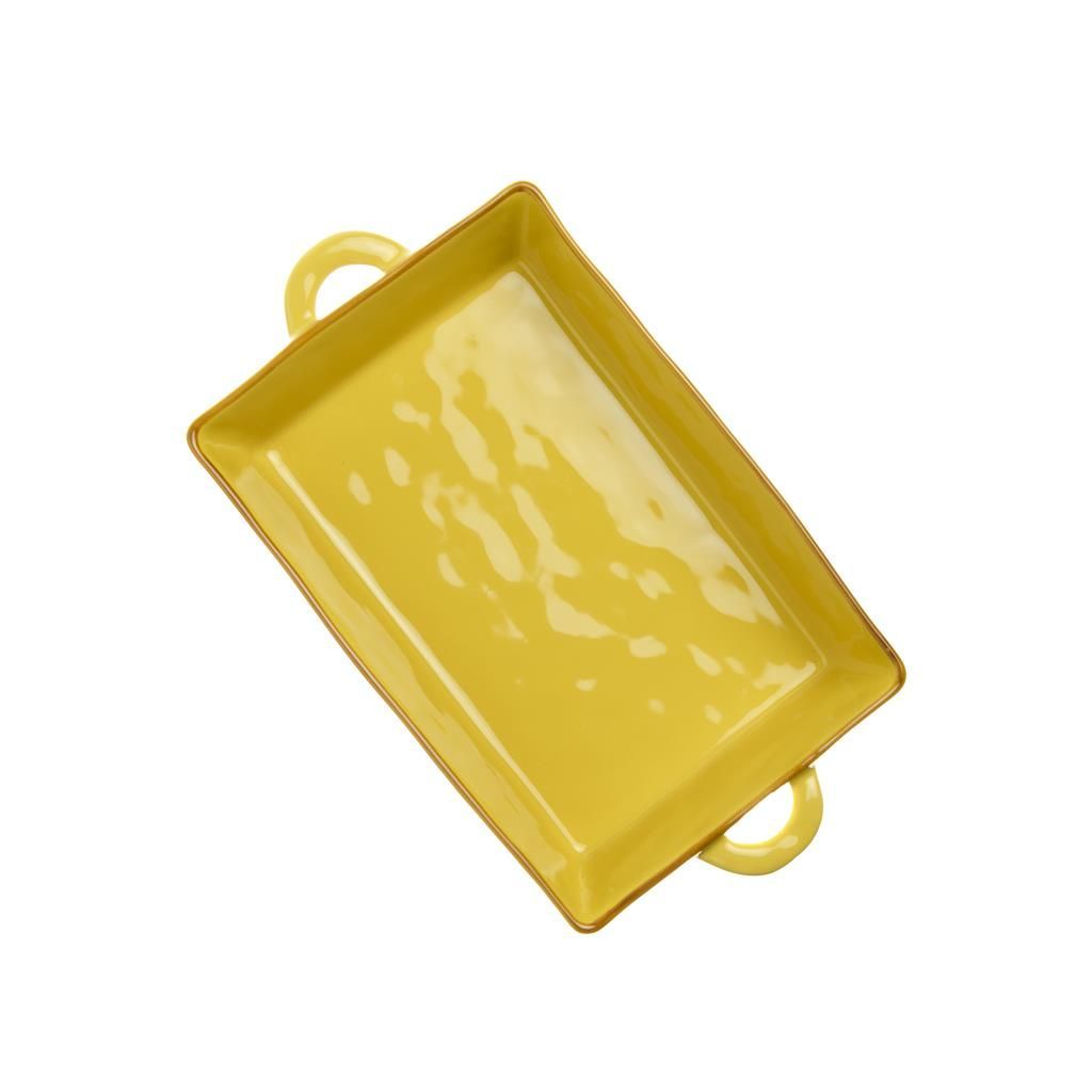Teglia rettangolare concerto ocra 38x22xH7,5 cm.