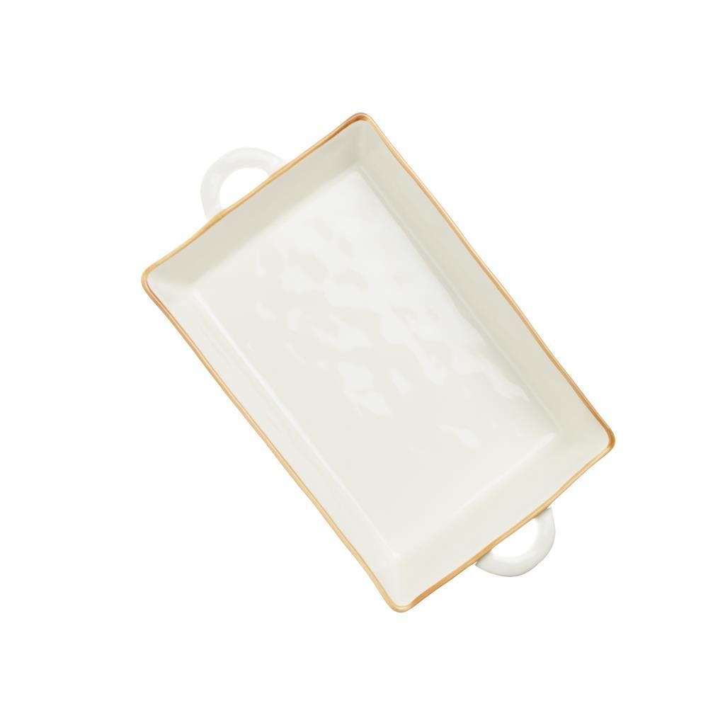 Teglia rettangolare concerto avorio 38x22xH7,5 cm.