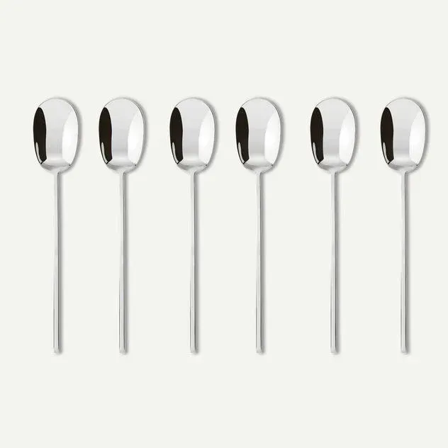 Set 6 cucchiaini caffè espresso 100 acciaio Inox