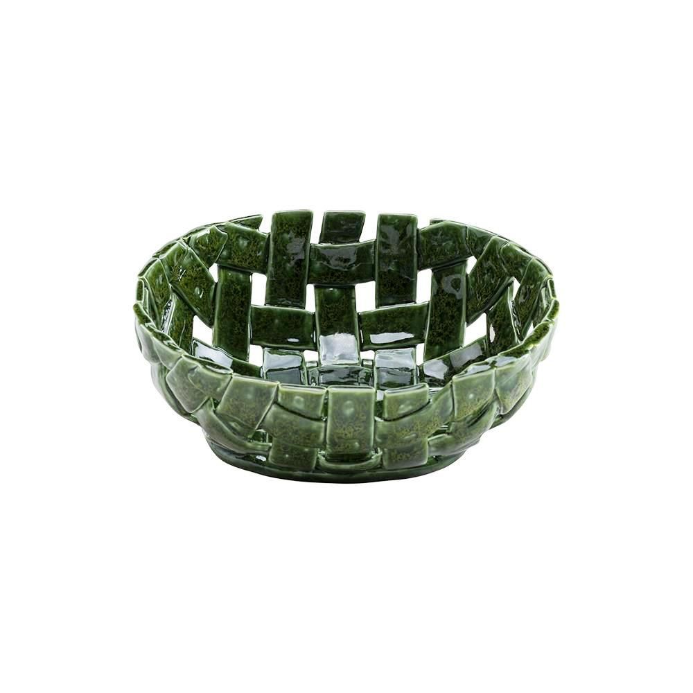 Centrotavola tondo verde INTRECCIATA 27x24