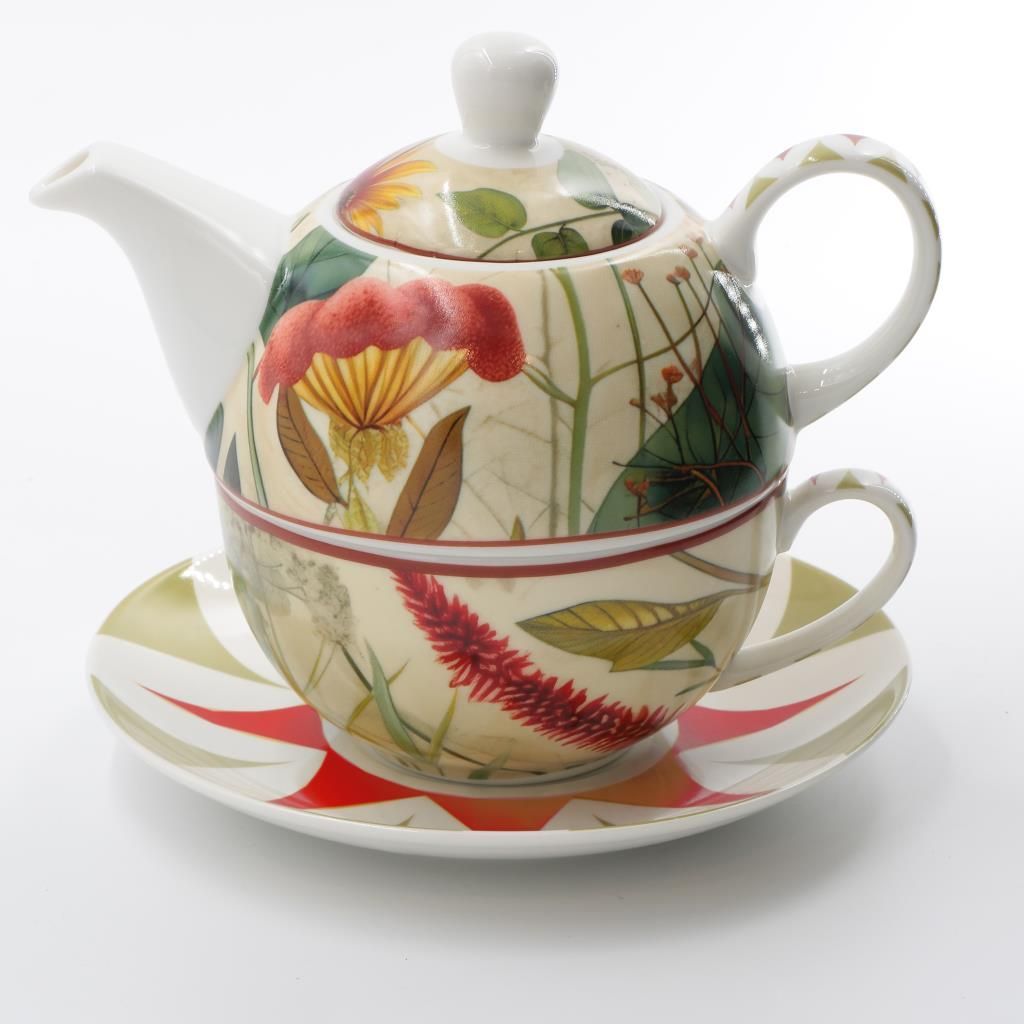 Tea4one con piattino rosso 300 ml MIRABILIA
