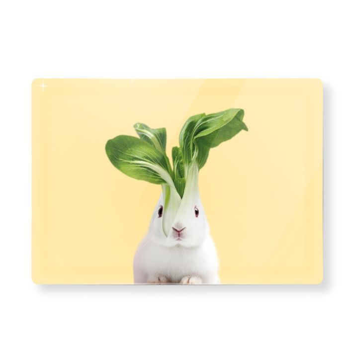 Tagliere in vetro 30x20cm. decoro bietola Tagliere in vetro 30x20cm. decoro bietola