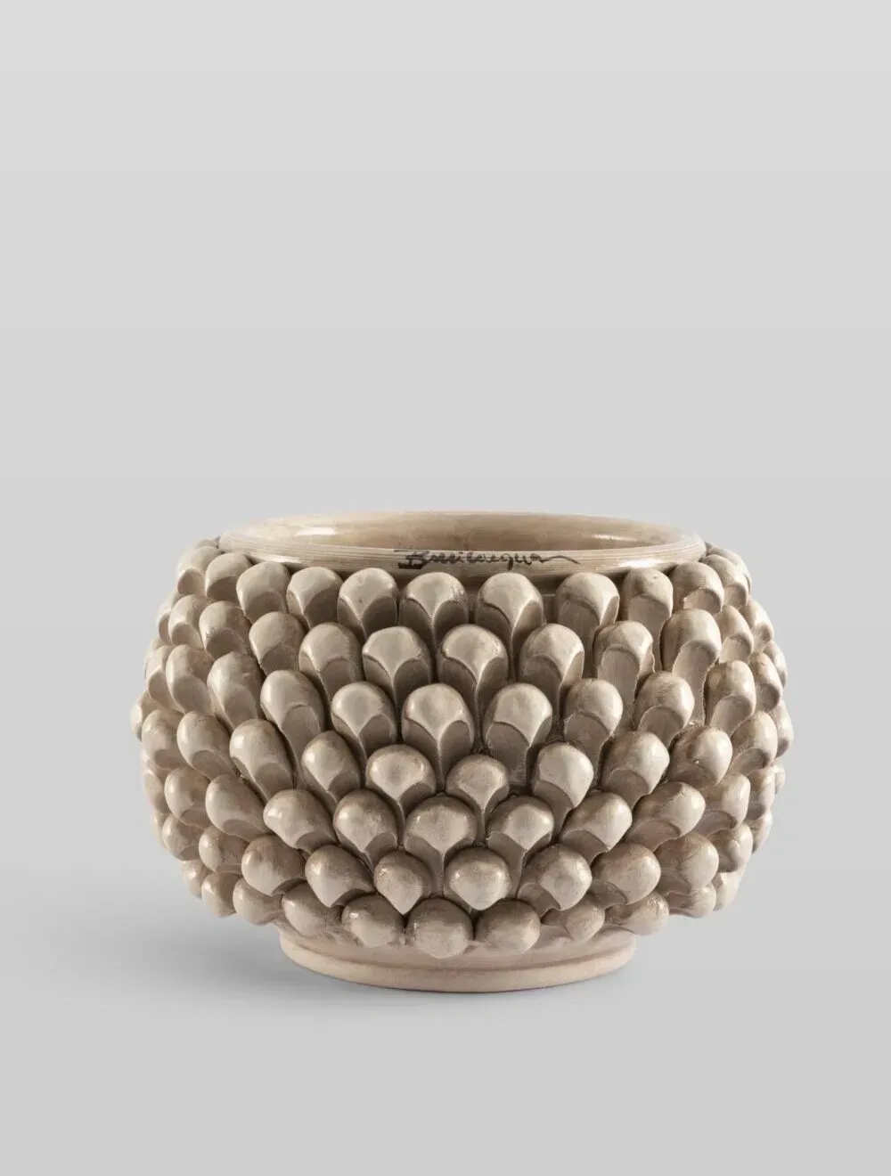 Vaso pigna avorio 25 cm. Ceramica Bevilacqua