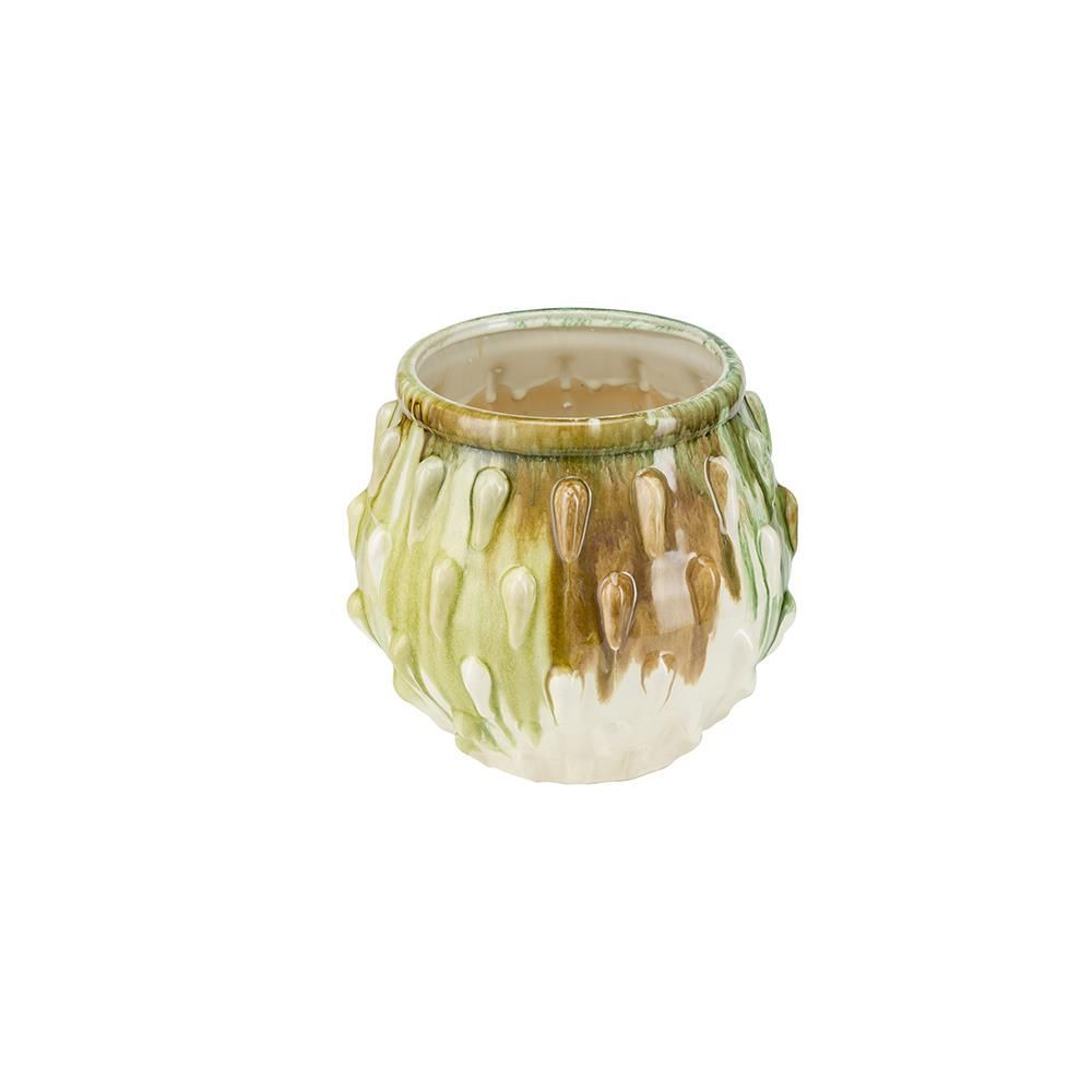 Cachepot gocce L REGINALDO bianco/verde/marrone