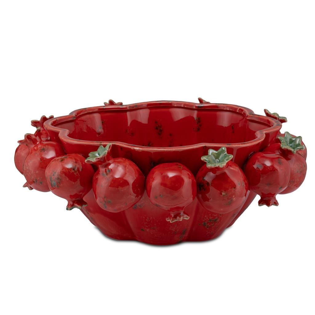 Vaso basso / centrotavola   Multigrani rosso