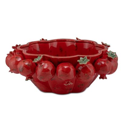 Vaso basso / centrotavola   Multigrani rosso