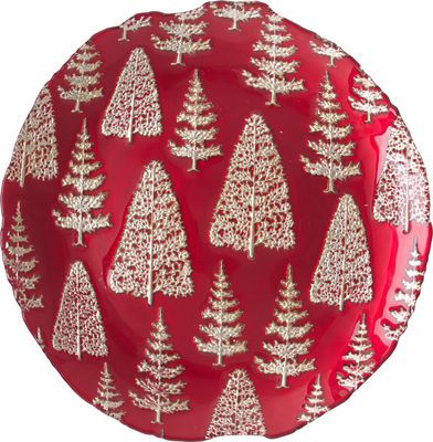 Piatto panettone Sapin rosso cm. 32