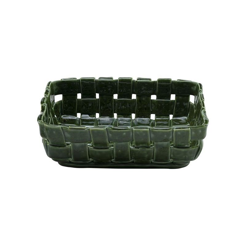 Centrotavola rettangolare  verde INTRECCIATA 28,5x30,6 Centrotavola rettangolare  verde INTRECCIATA 28,5x30,6