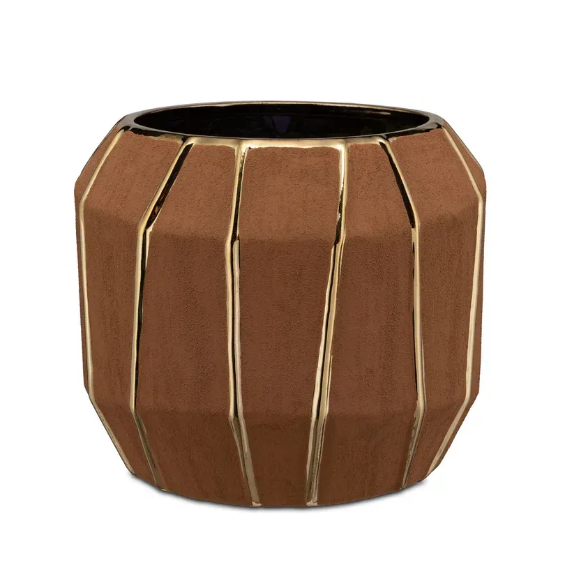 Cachepot Cacao Oro S, KINTSUGI- 20x20x17h cm