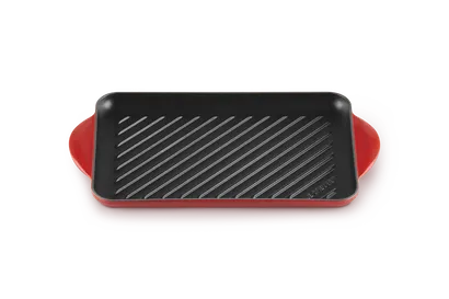 Grill rettangolare Tradition in ghisa vetrificata 32x22 rosso ciliegia