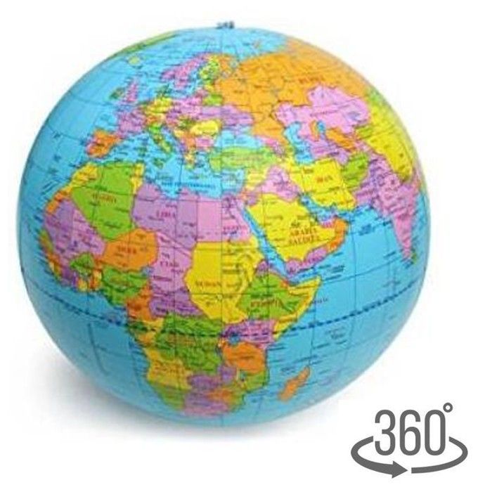 Mappamondo in miniatura rotante 360° colore azzurro