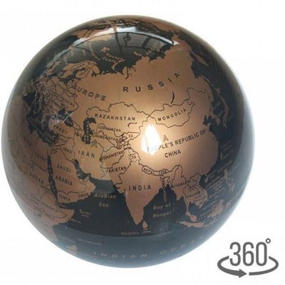 Mappamondo in miniatura rotante 360° colore nero