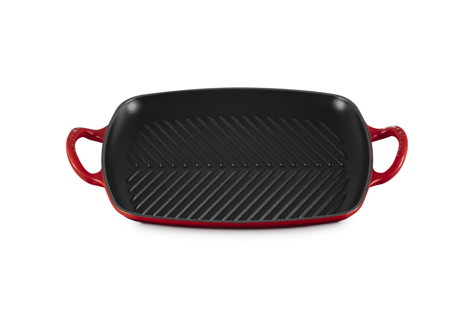 Grill rettangolare Evolution in ghisa vetrificata 30x27 rosso ciliegia