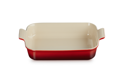 Pirofila rettangolare Tradition in gres vetrificato 32x25 rosso ciliegia