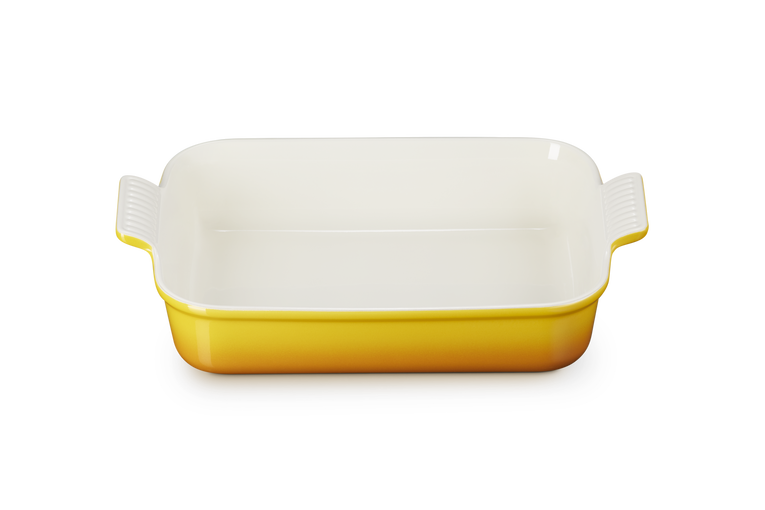 Pirofila rettangolare Tradition in gres vetrificato 32x25 giallo nectar