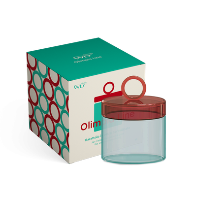 Barattolo in vetro borosilicato con manico colorato ad anello 1L