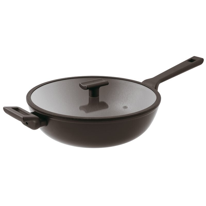 Wok antiaderente con coperchio Titan pro cm. 30 double induction Wok antiaderente con coperchio Titan pro cm. 30 double induction