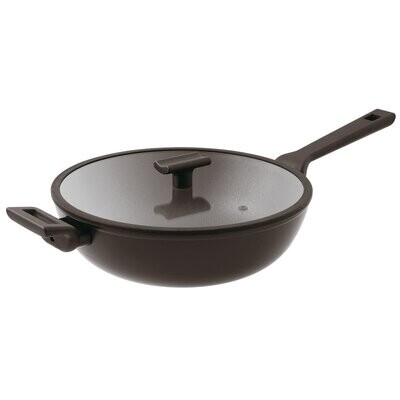 Wok antiaderente con coperchio Titan pro cm. 30 double induction