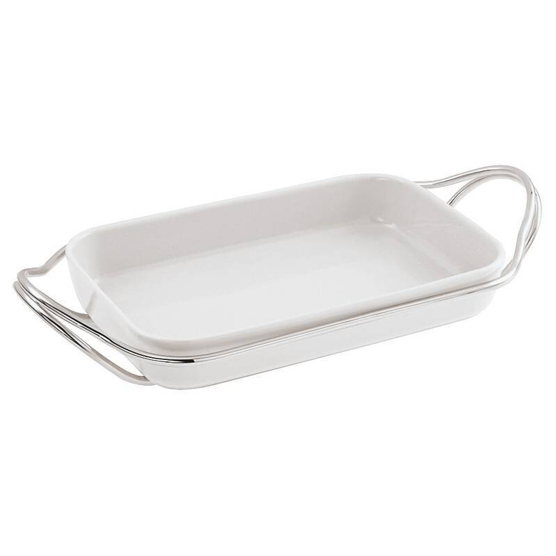 Pirofila rettangolare 35 x 22 con supporto acciaio inox NEW LIVING Pirofila rettangolare 35 x 22 con supporto acciaio inox NEW LIVING