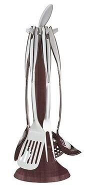 Set appendimestolo legno color wenge' + 5 mestoli acciaio MYSS Set appendimestolo legno color wenge' + 5 mestoli acciaio MYSS