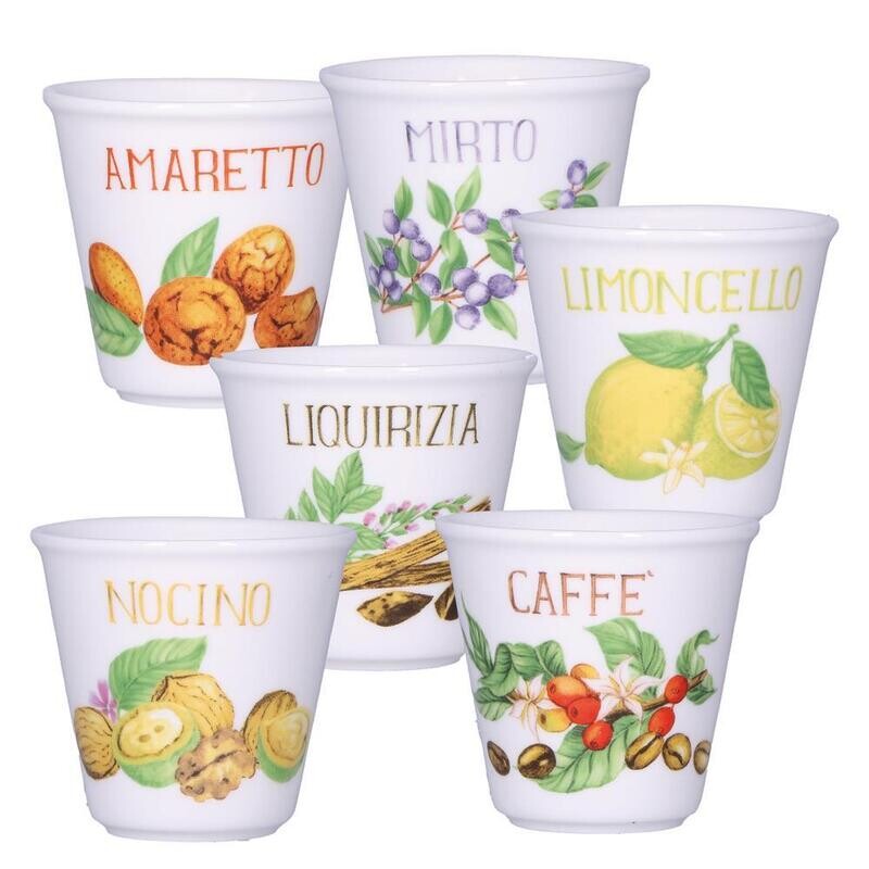 Set 6 bicchierini mix Liquorelli cc.75