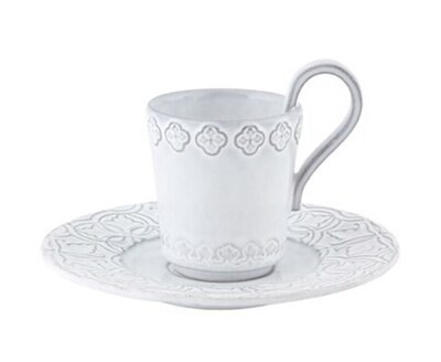 Coppia tazze caffè c. piattino (Rua Nova bianco antico) Coppia tazze caffè c. piattino (Rua Nova bianco antico)