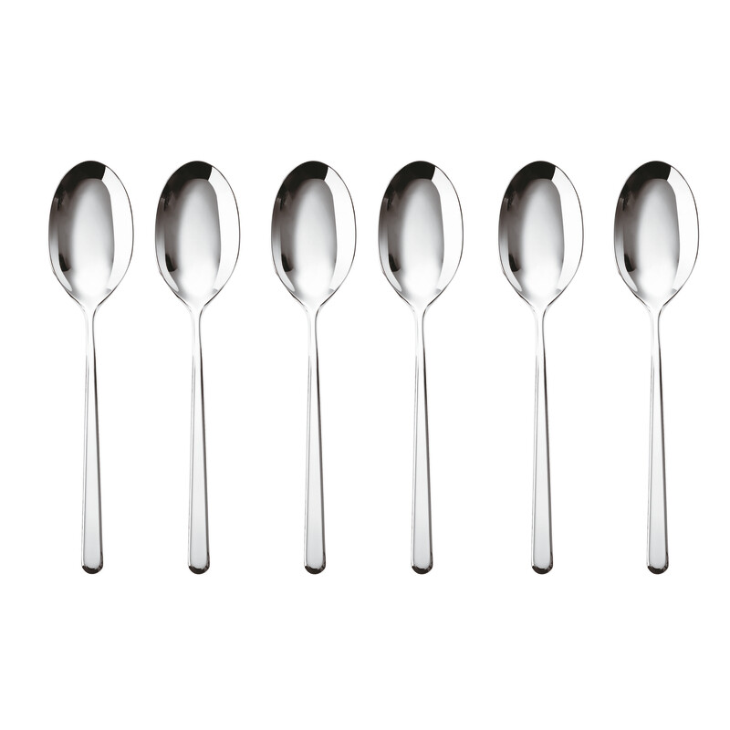 Set 6 cucchiaini moka Linear acciaio inox