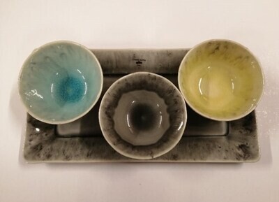 Set appetizer 4 pezzi vassoio grey medio MADEIRA Set appetizer 4 pezzi vassoio grey medio MADEIRA