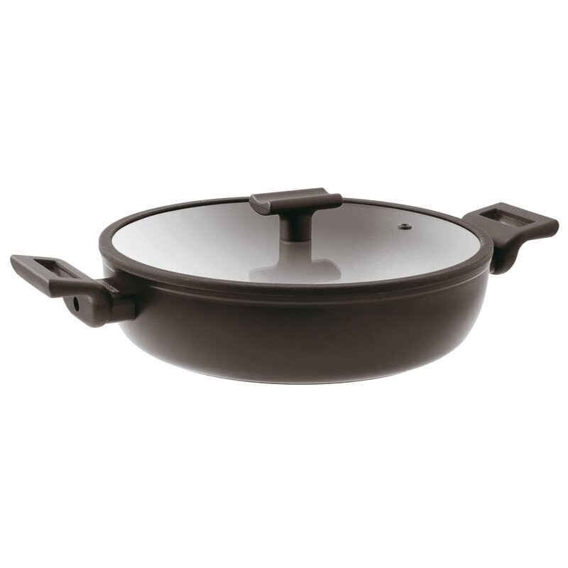 Tegame 2 maniglie antiaderente con coperchio Titan Pro cm.28 double induction