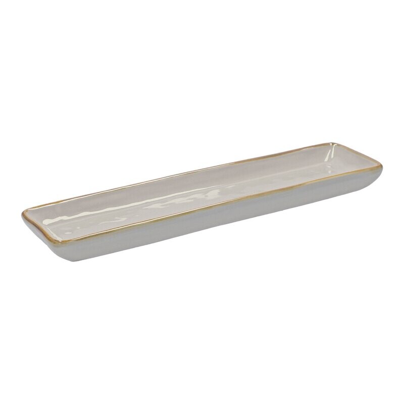 Vassoio rettangolare Concerto grigio perla 32x8 cm
