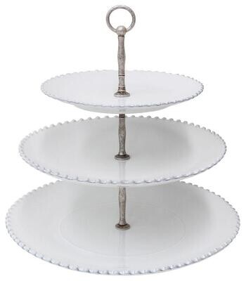 Alzata 3 piani 33 cm. Pearl white Alzata 3 piani 33 cm. Pearl white