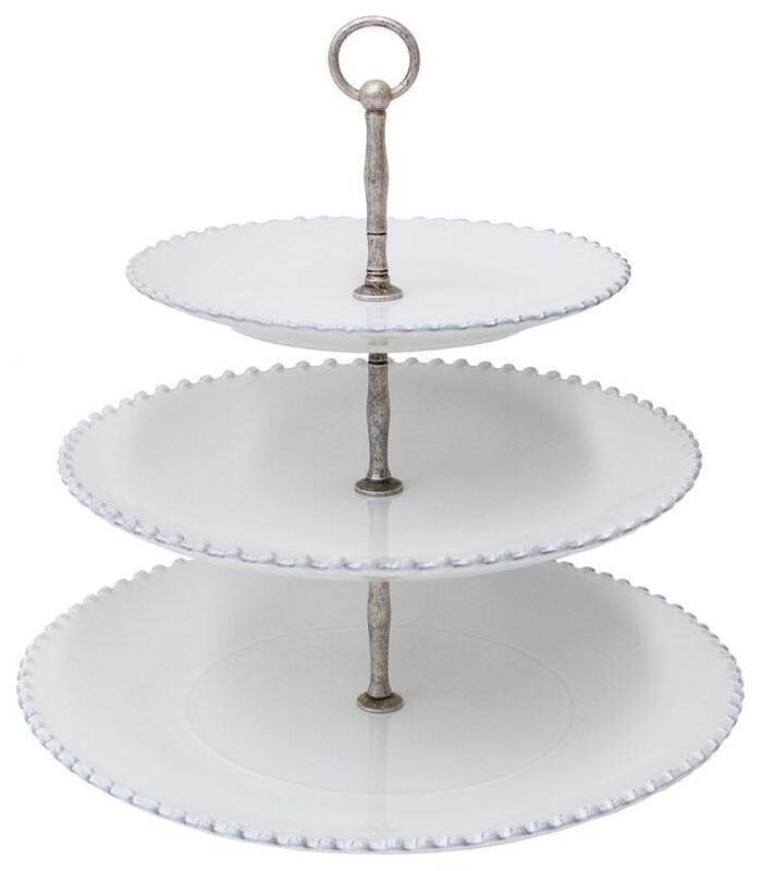 Alzata 3 piani 33 cm. Pearl white Alzata 3 piani 33 cm. Pearl white