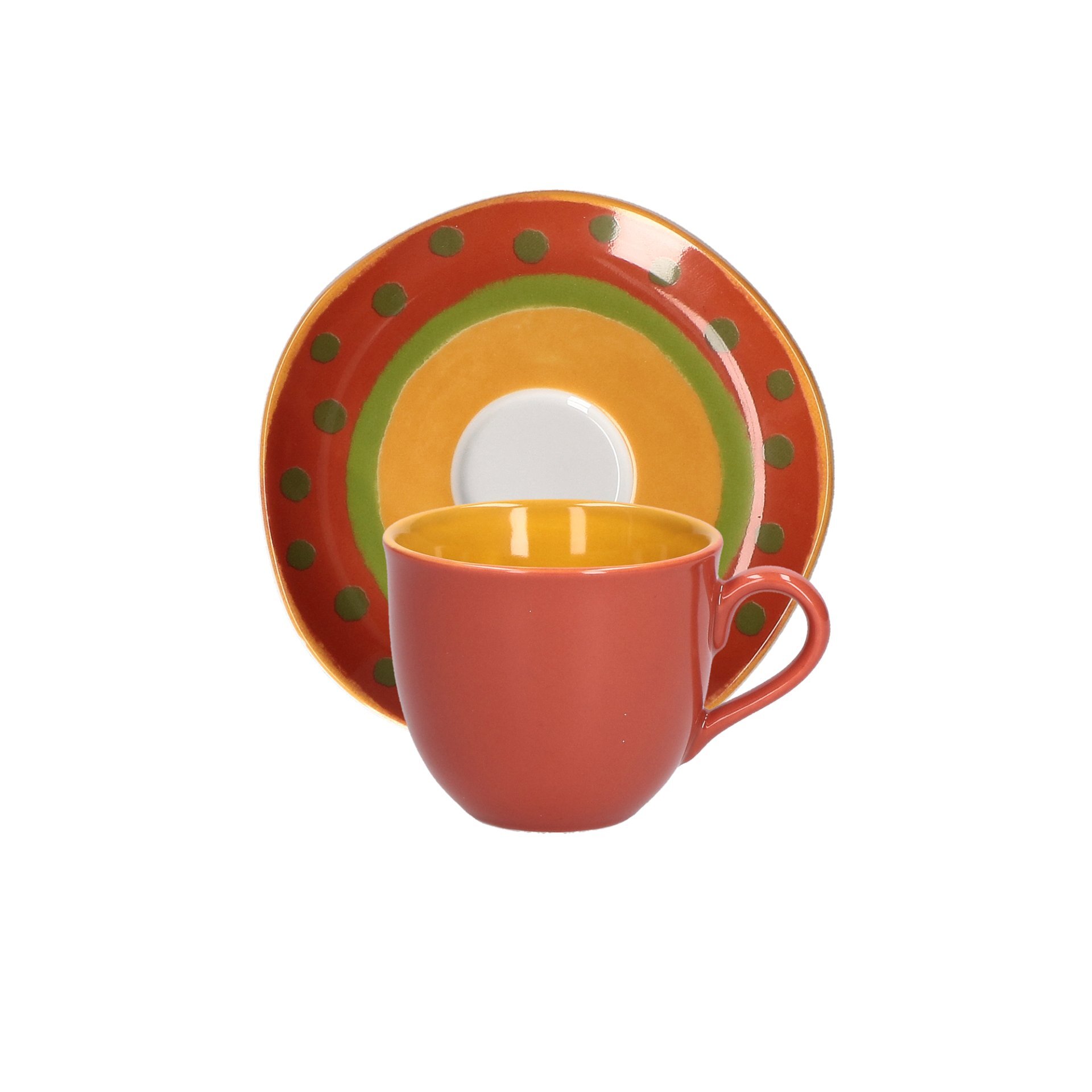 Tazza caffè con piattino 0,10 Lt Cottage rossa