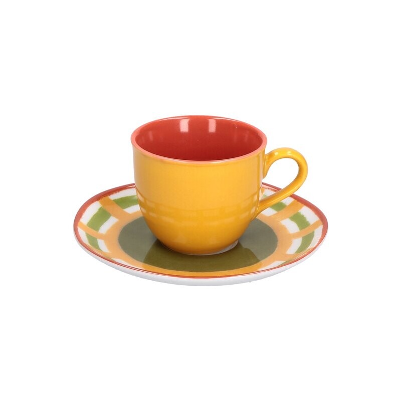 Tazza caffè con piattino 0,10 Lt Cottage gialla