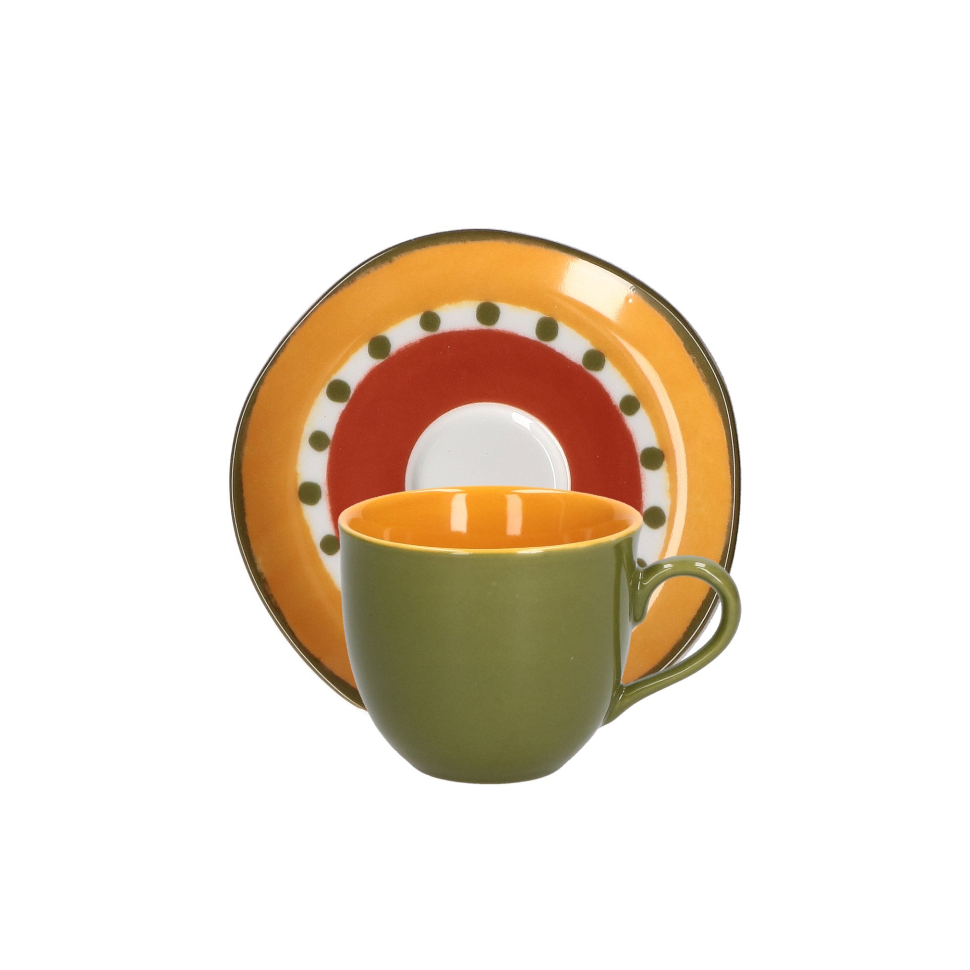 Tazza caffè con piattino 0,10 Lt Cottage verde