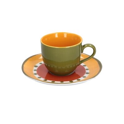 Tazza caffè con piattino 0,10 Lt Cottage verde Tazza caffè con piattino 0,10 Lt Cottage verde