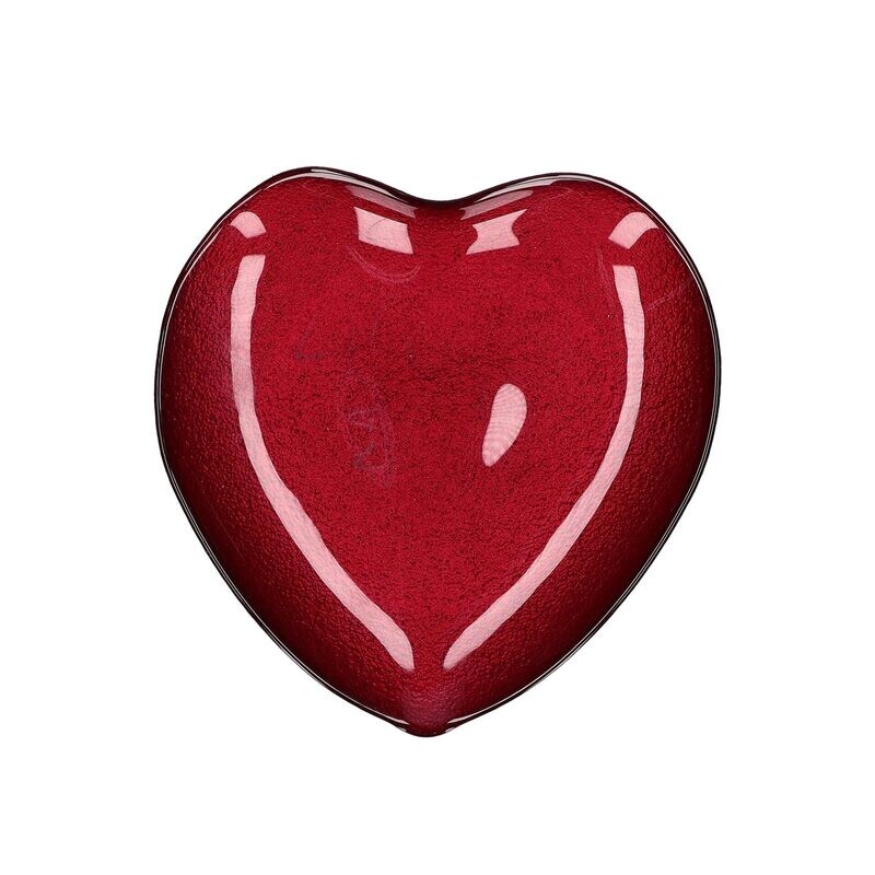 Piatto cuore  NEIMIEIPENSIERI vetro  M rosso Ø 21,5 cm