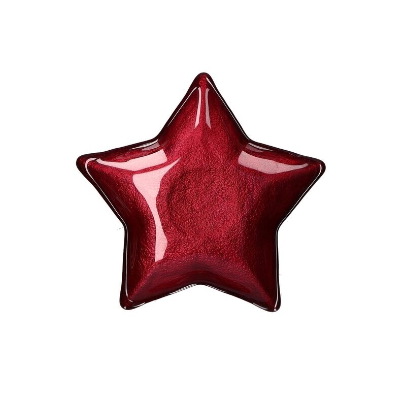 Piatto stella NEIMIEIPENSIERI vetro rosso Ø 16 cm Piatto stella NEIMIEIPENSIERI vetro rosso Ø 16 cm