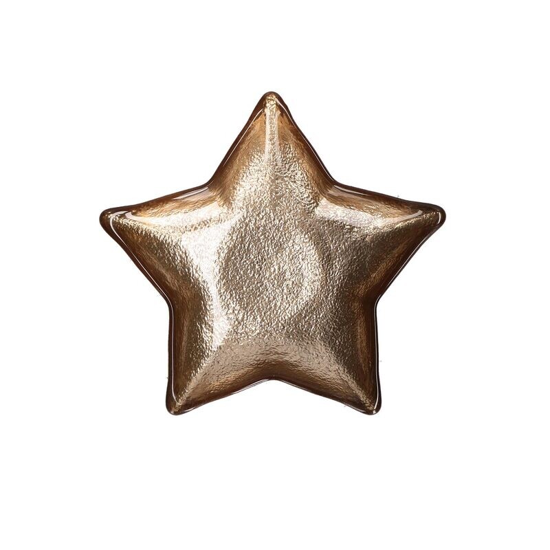 Piatto stella NEIMIEIPENSIERI vetro oro Ø 16 cm Piatto stella NEIMIEIPENSIERI vetro oro Ø 16 cm