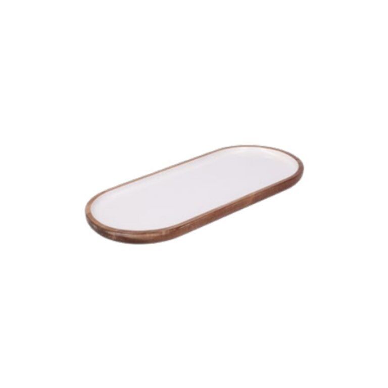 Vassoio ovale in legno smaltato Libeccio 35,6×15,2×1,9 cm. Vassoio ovale in legno smaltato Libeccio 35,6×15,2×1,9 cm.