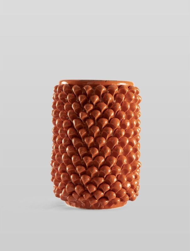 Vaso Pigna Cilindrico Kaki cm. 30 Ceramica Bevilacqua