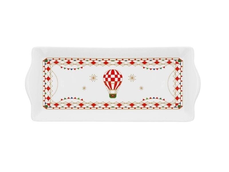 Vassoio rettangolare in porcellana 36x15 cm XMAS CAROUSEL