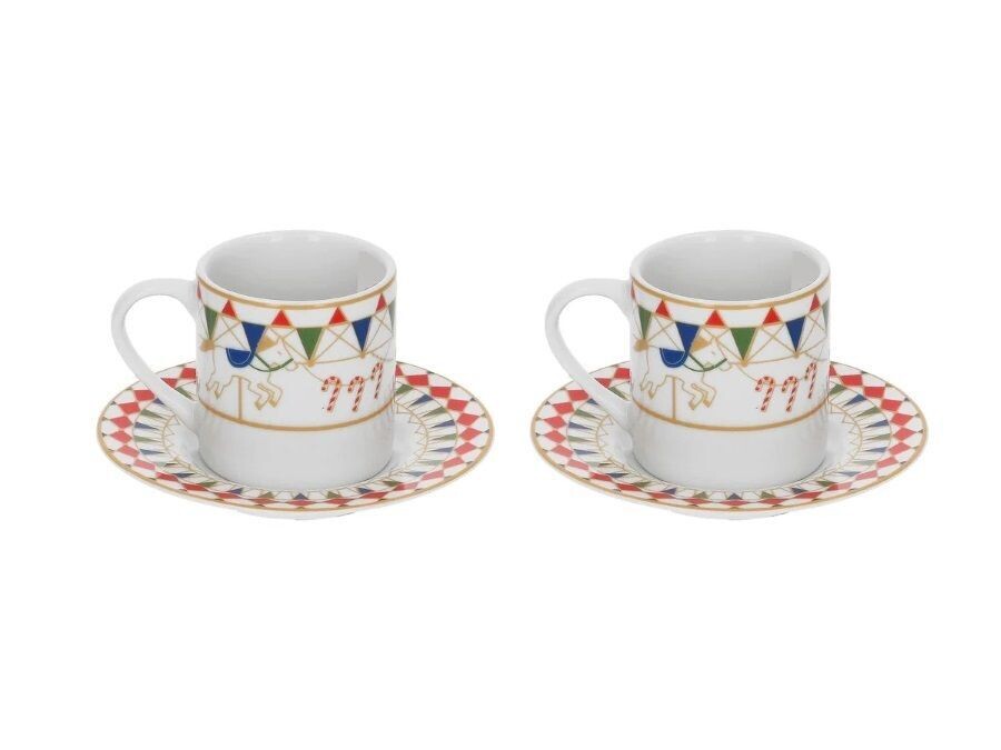 Set 2 tazzine caffè con piattino 100cc XMAS CAROUSEL