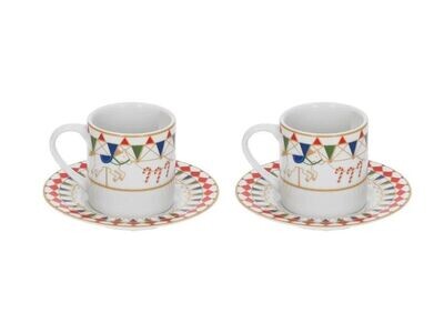 Set 2 tazzine caffè con piattino 100cc XMAS CAROUSEL